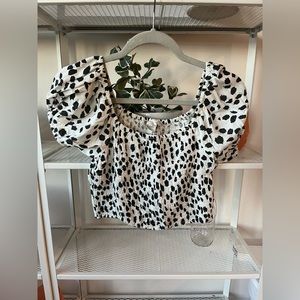 Simons smocked crop top (size small)